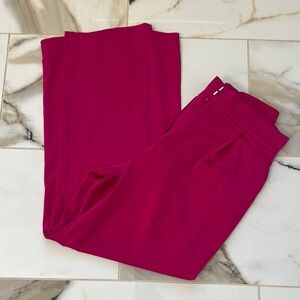 Bold Pink Structured Trousers with Straight-Leg Design